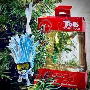 Hallmark Trolls World Tour Ornament with Blue and Silver Accents